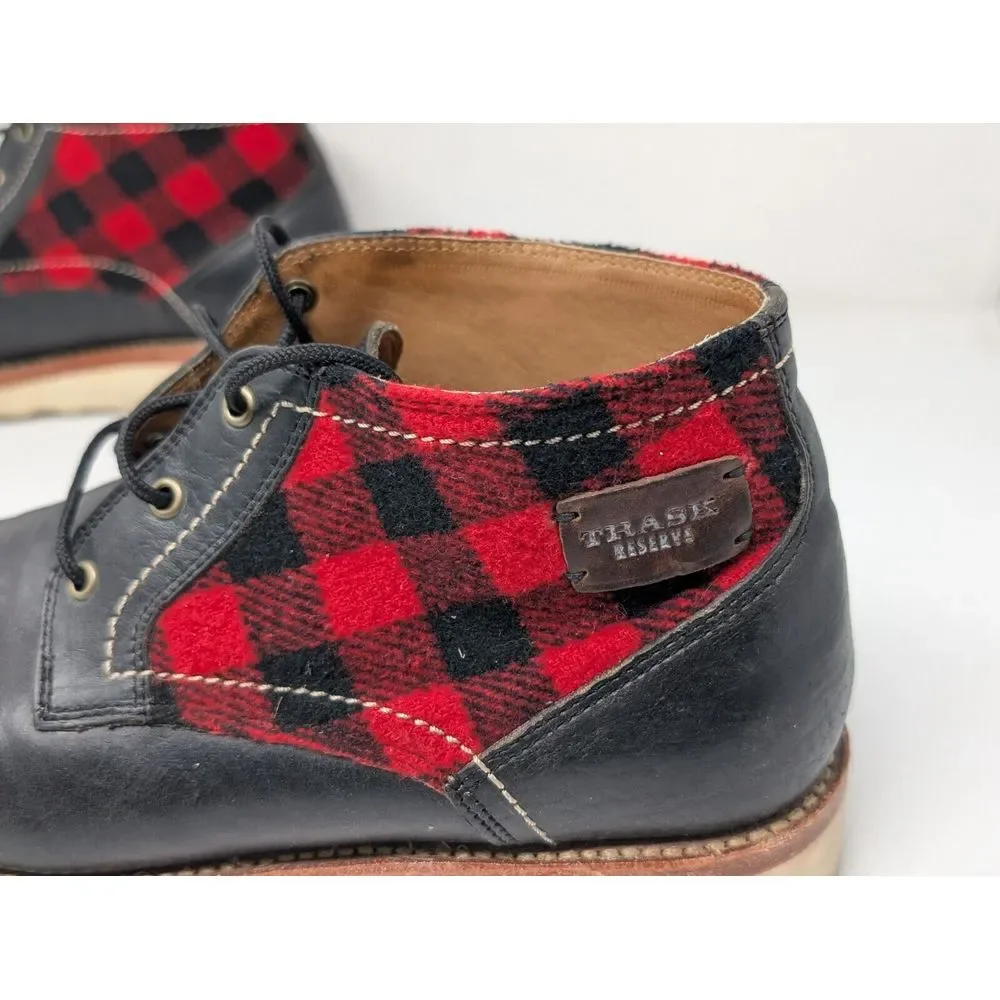 H.S. Trask Reserve Buffalo Plaid Chukka Boots Men's Size 9 M Made‎ in USA Vibram